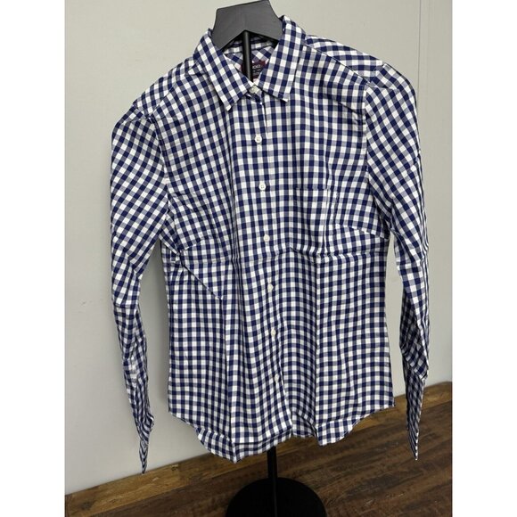 UNTUCKit Size 4 Womens Shirt Blue White Long Sleeve Button Up Belleza - Picture 2 of 3
